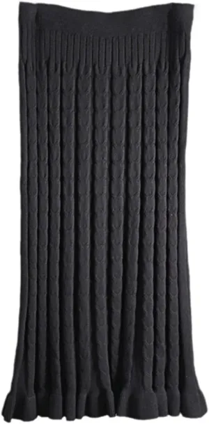 Long Women Midi Skirt Autumn Winter Thick Warm Pencil Skirt Elegant Sexy Knitted Bodycaon Skirts Female