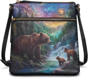 Lotusorchid Leather Crossbody Bag for Women, Protective Hobo Tote Handbag with Multi Pocket