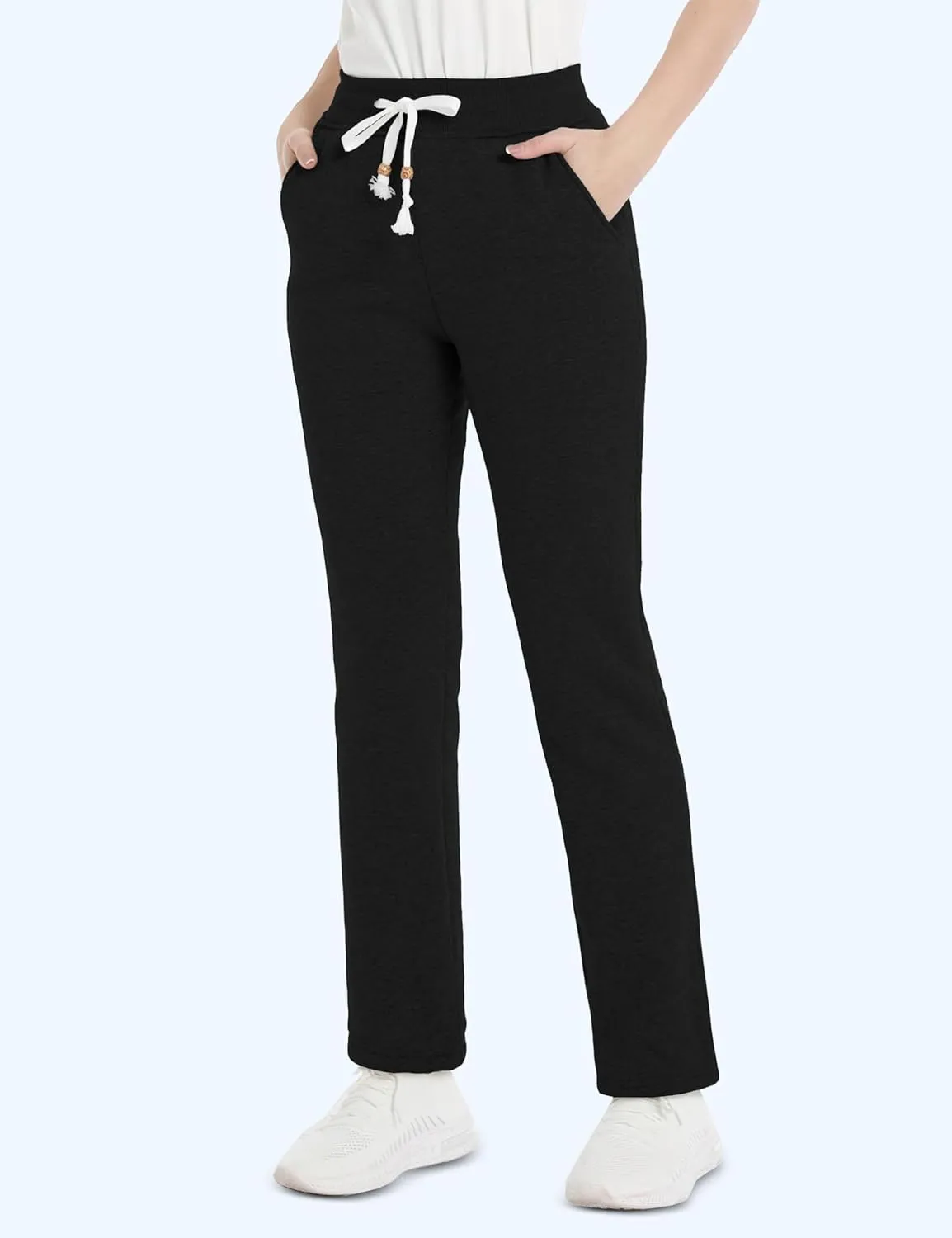 MAGCOMSEN Women's Sherpa Lined Sweatpants with Pockets Warm Thick Fleece Winter Casual Lounge Pants