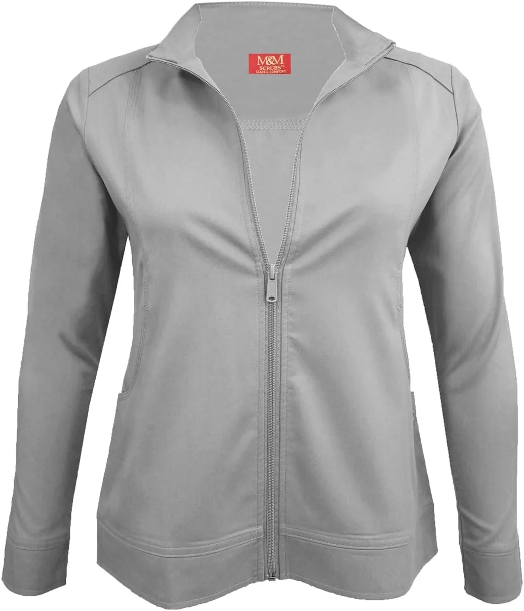 M&M SCRUBS Women's Ultra Soft Front Zip Warm-Up Scrub Jacket