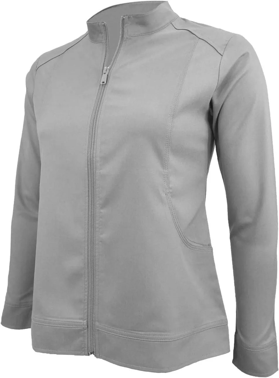 M&M SCRUBS Women's Ultra Soft Front Zip Warm-Up Scrub Jacket