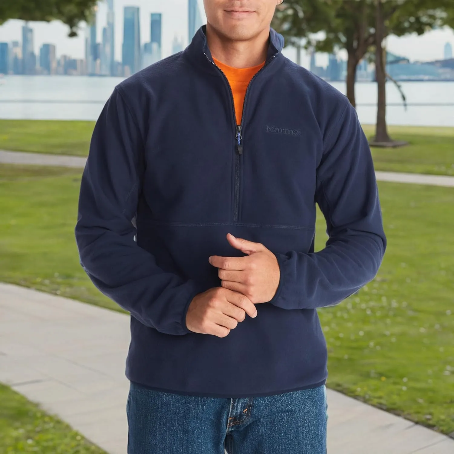 MARMOT Men's Rocklin 1/2 Zip Jacket - Classic, Warm, Lightweight 100-Weight Fleece Layer