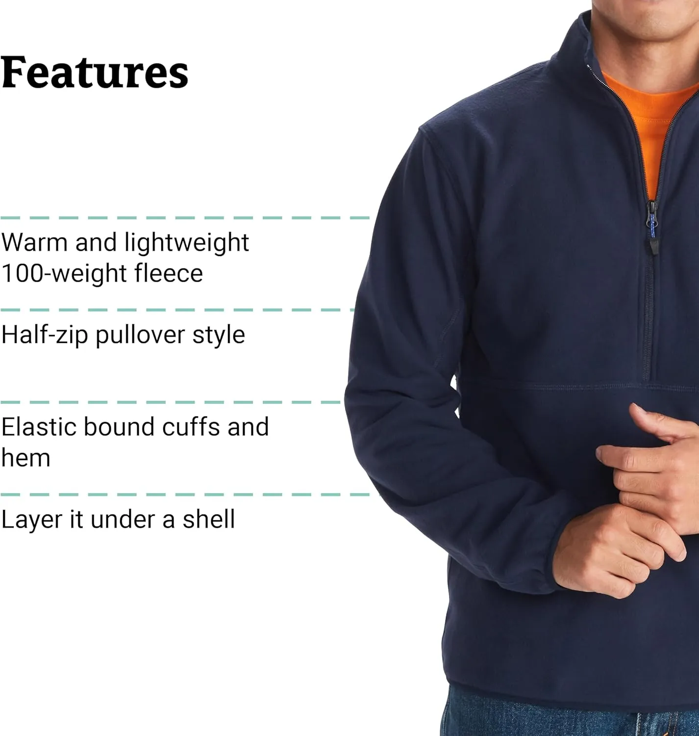 MARMOT Men's Rocklin 1/2 Zip Jacket - Classic, Warm, Lightweight 100-Weight Fleece Layer