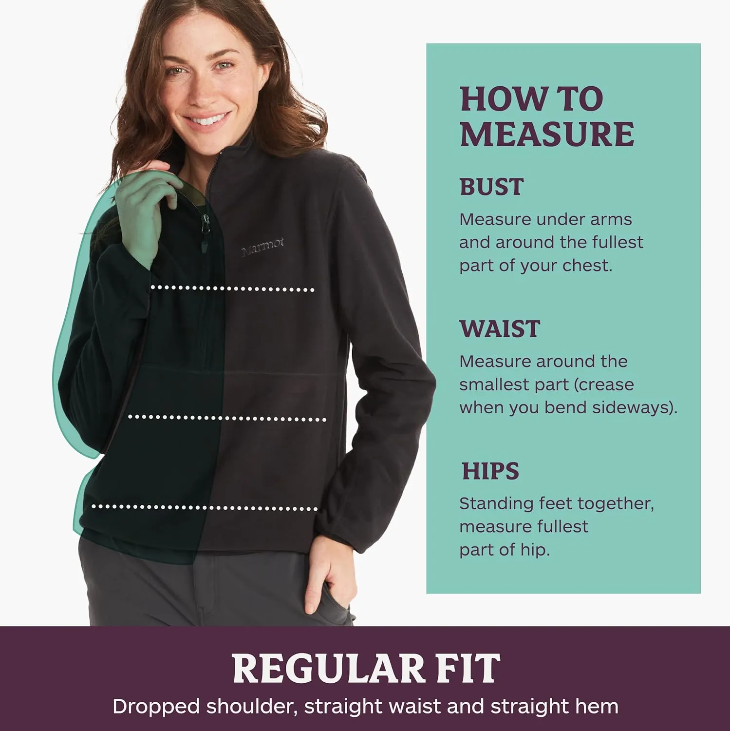 MARMOT Women's Rocklin 1/2 Zip Jacket - Classic, Warm, Lightweight 100-Weight Fleece Layer