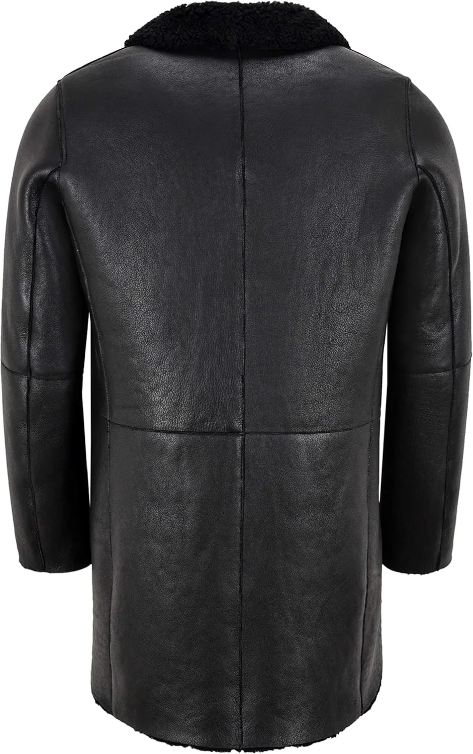 Men Sheepskin Coat Classic Real Leather Trench Reefer Bane Warm Coat 2K320