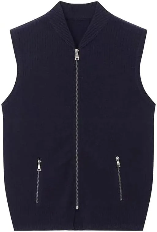 Men's cashmere undershirt 100% cashmere men's knitted pullover warm body zipper with pockets winter cardigan