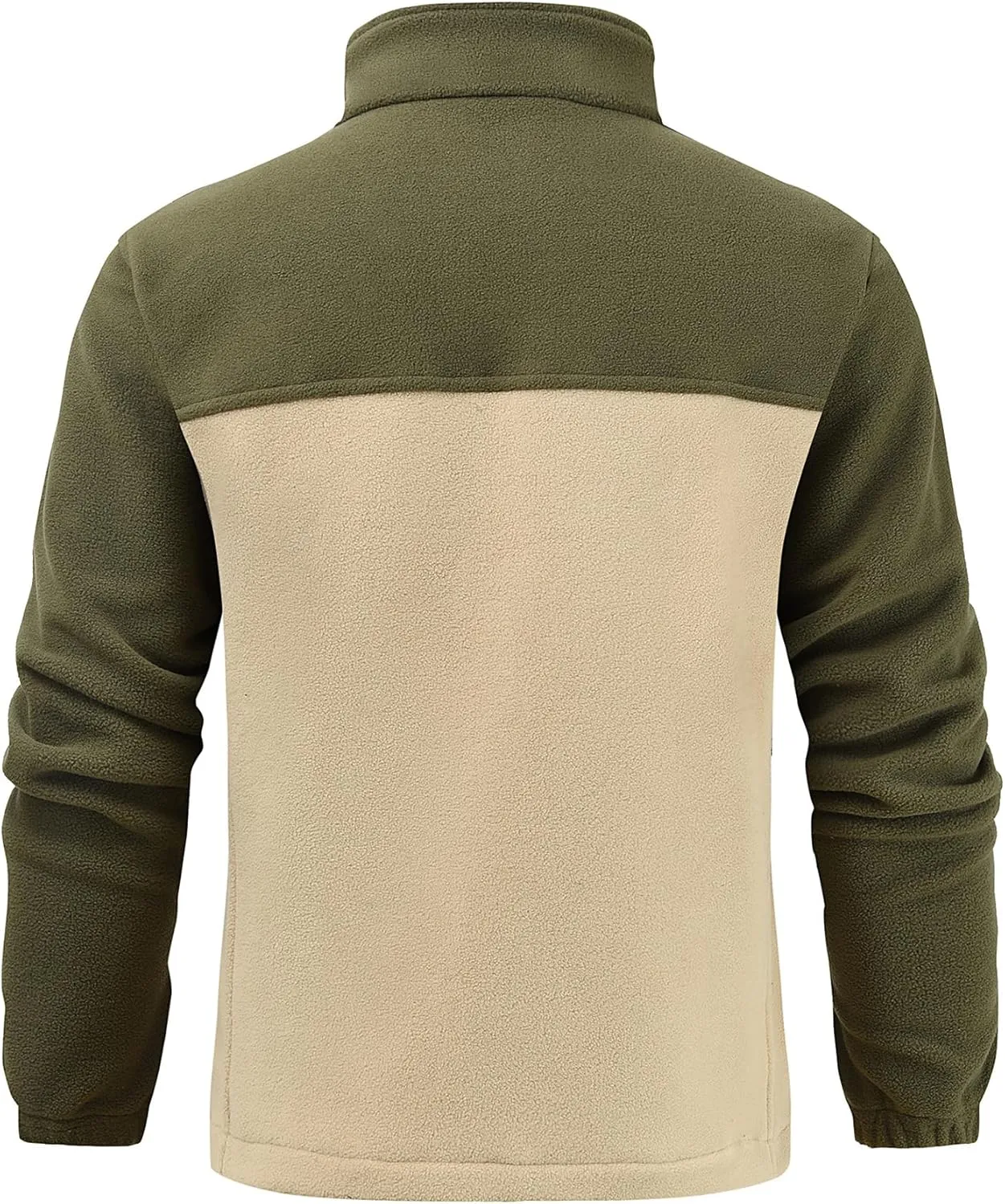 Men's Casual Outdoor Fleece Zip Jacket Long Sleeve Warm Winter Coat for Men with Zip Pocket