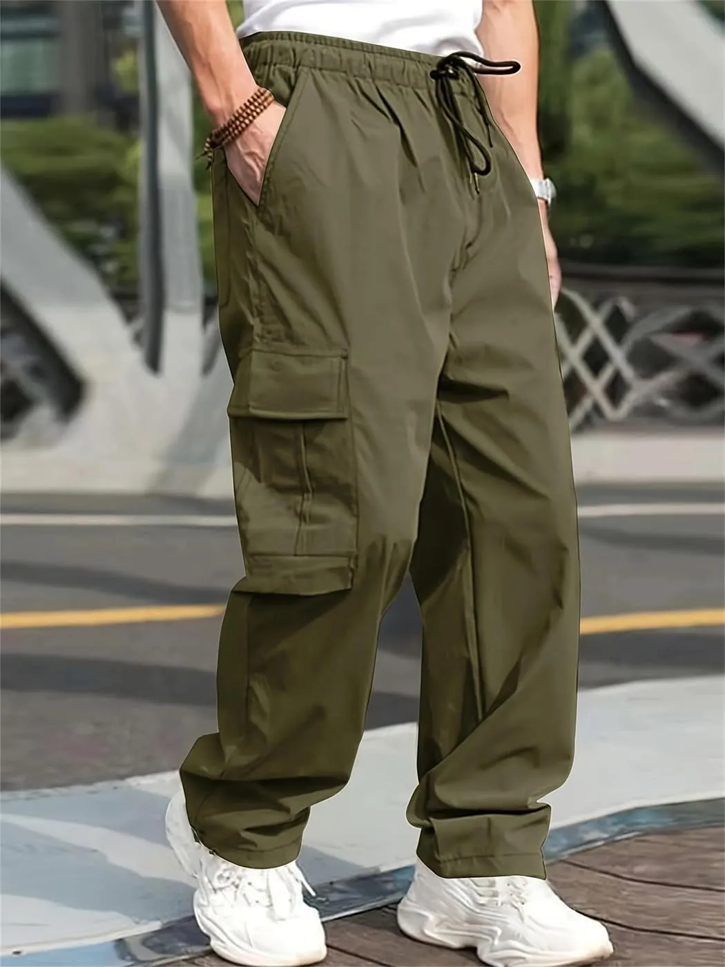 Men's Casual Sweatpants Pants Jogger Cargo Harem Pencil Pant Multi-Pocket