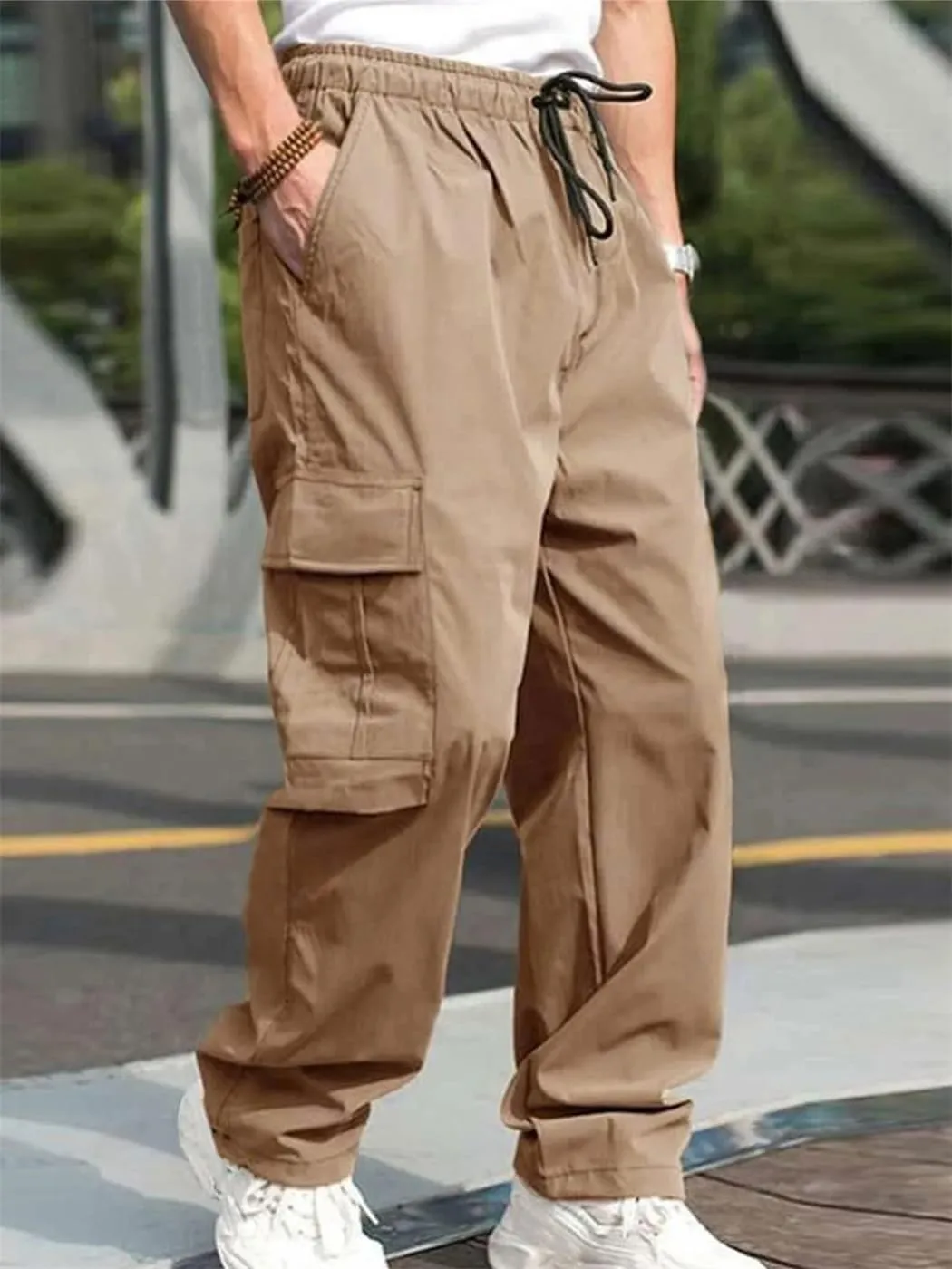 Men's Casual Sweatpants Pants Jogger Cargo Harem Pencil Pant Multi-Pocket