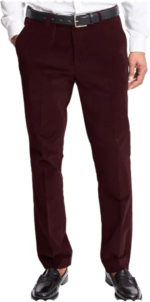 Men's Classic Fit Velvet Dress Pants for Wedding Dinner