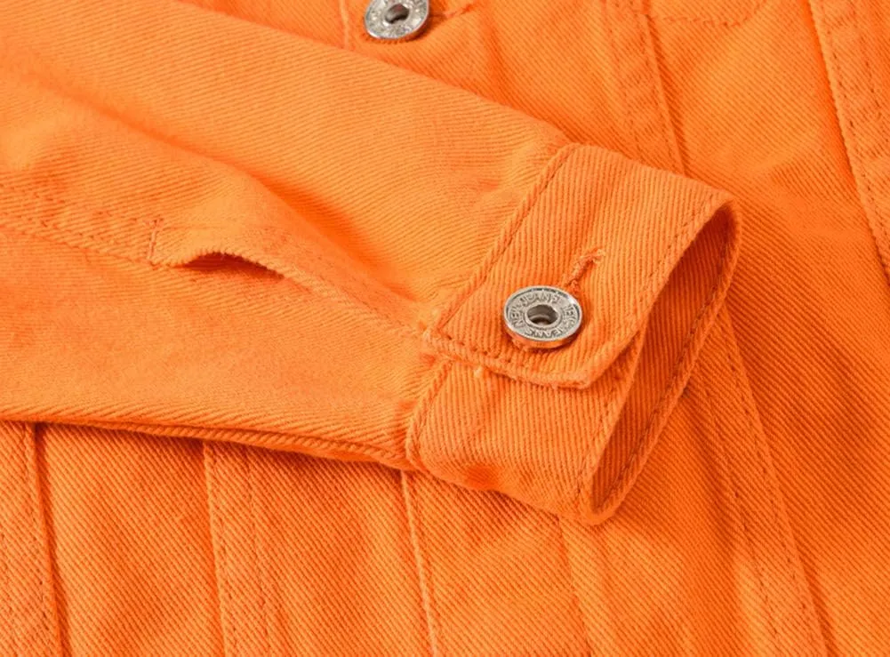Mens Classic Slim Fit Trucker Jean Denim Jacket Coat