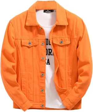 Mens Classic Slim Fit Trucker Jean Denim Jacket Coat