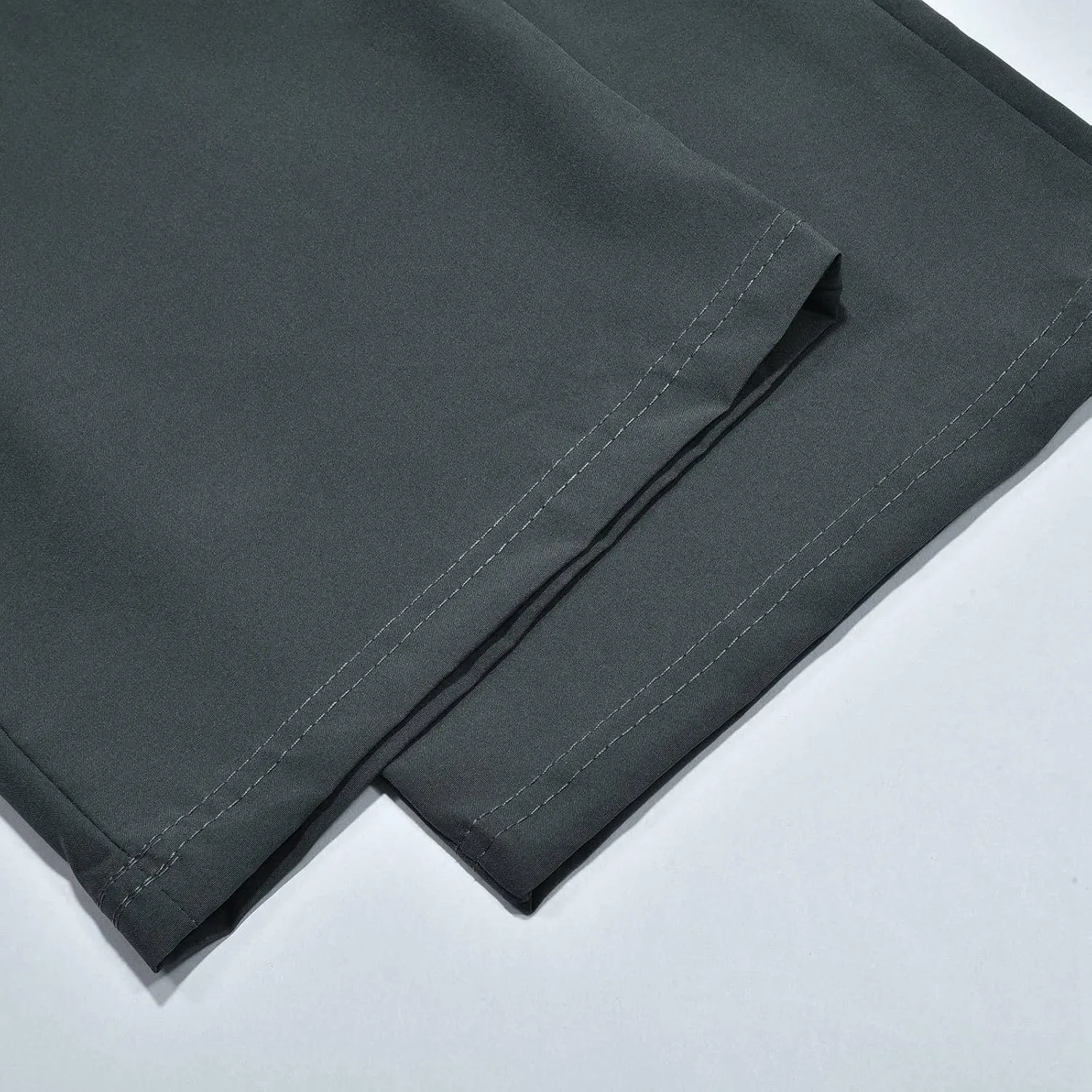 Mens Cotton Linen Pants Drawstring Elastic Waist Straight Leg Pant Workout Sport Pants Multi-Pocket Trousers