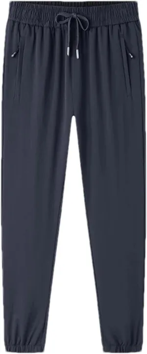 Men's Drawstring Straight Bloomers Trousers with Zipper Pockets Elastic Waisted Casual Harem Pants