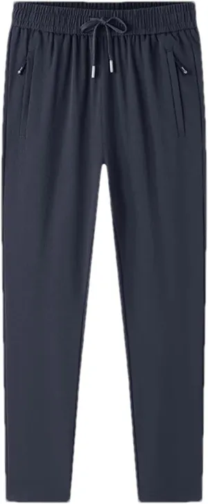 Men's Drawstring Straight Bloomers Trousers with Zipper Pockets Elastic Waisted Casual Harem Pants