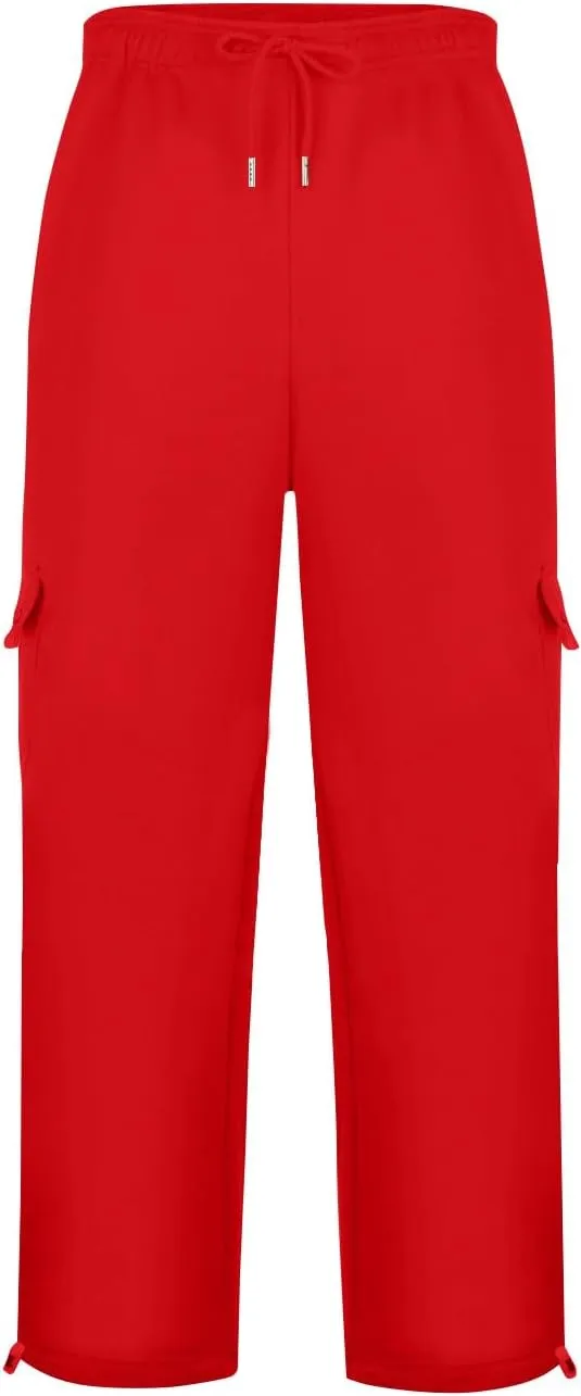Men's Jogging Cargo Pants Wide Elastic Waist Pants with Multi-Pocket Fit Drawstring Casual Trousers