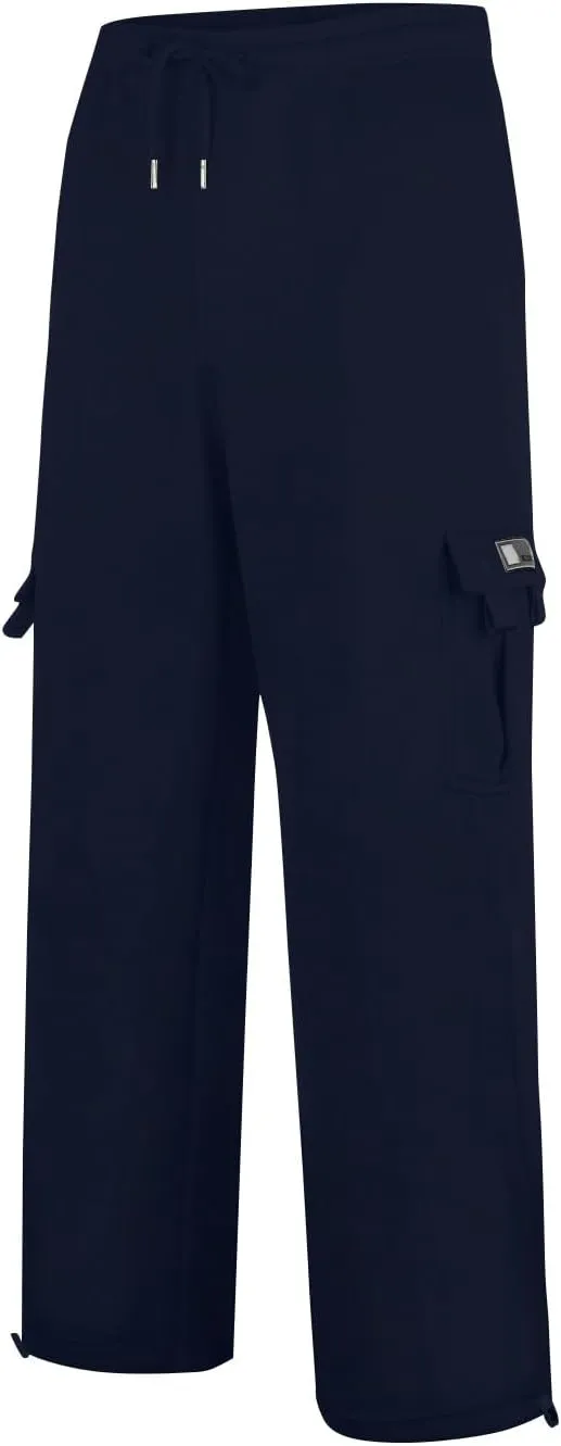 Men's Jogging Cargo Pants Wide Elastic Waist Pants with Multi-Pocket Fit Drawstring Casual Trousers