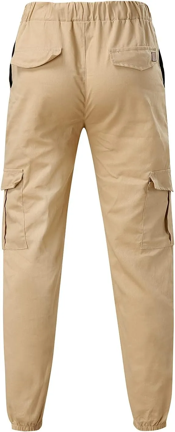Mens Outdoor Cargo Pants Fashion Joggers Multi-Pocket Casual Pants Sports Pants Chino Trousers Sweatpants Mens