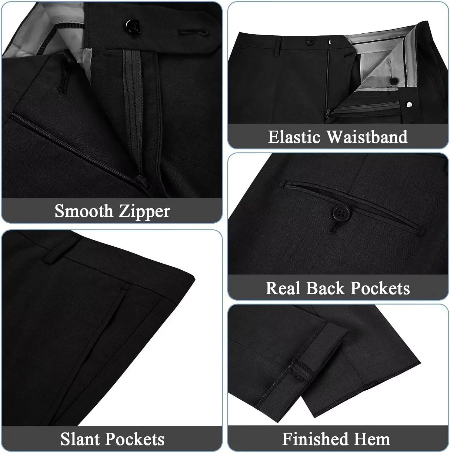 Men's Slim Fit 2 Piece Suit Set,Two Button Blazer Jacket Vest Pants Tuxedo Set for Prom Wedding and Business