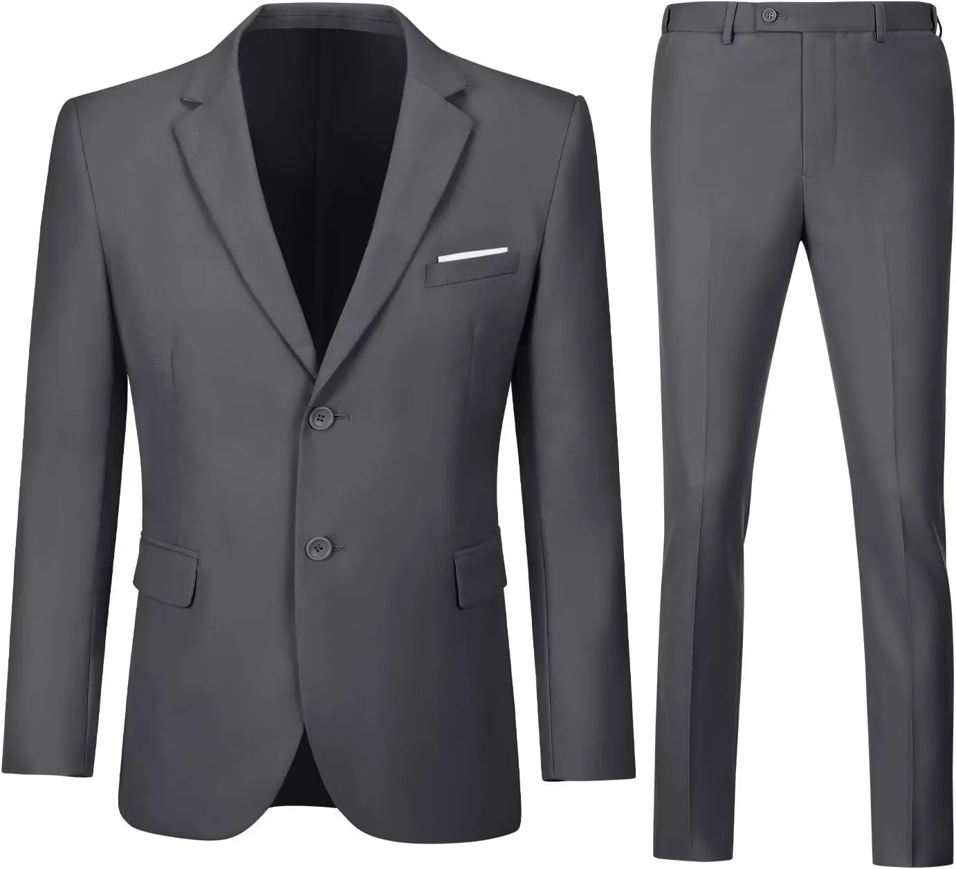 Men's Slim Fit 2 Piece Suit Set,Two Button Blazer Jacket Vest Pants Tuxedo Set for Prom Wedding and Business