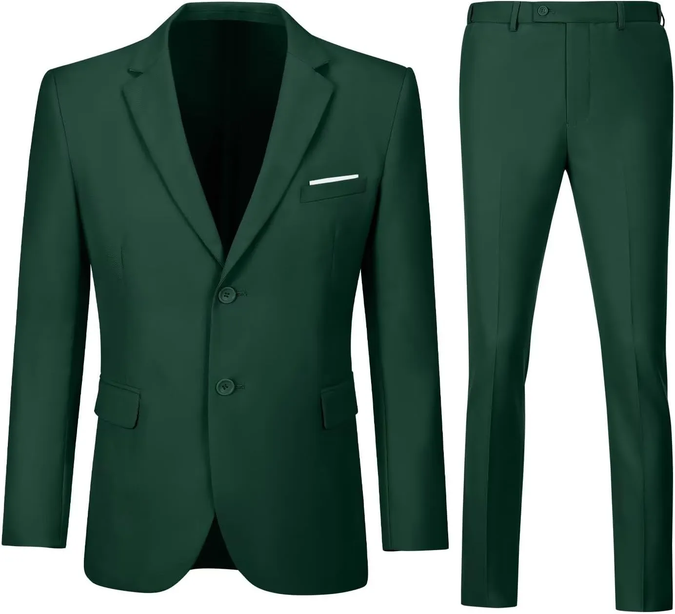 Men's Slim Fit 2 Piece Suit Set,Two Button Blazer Jacket Vest Pants Tuxedo Set for Prom Wedding and Business