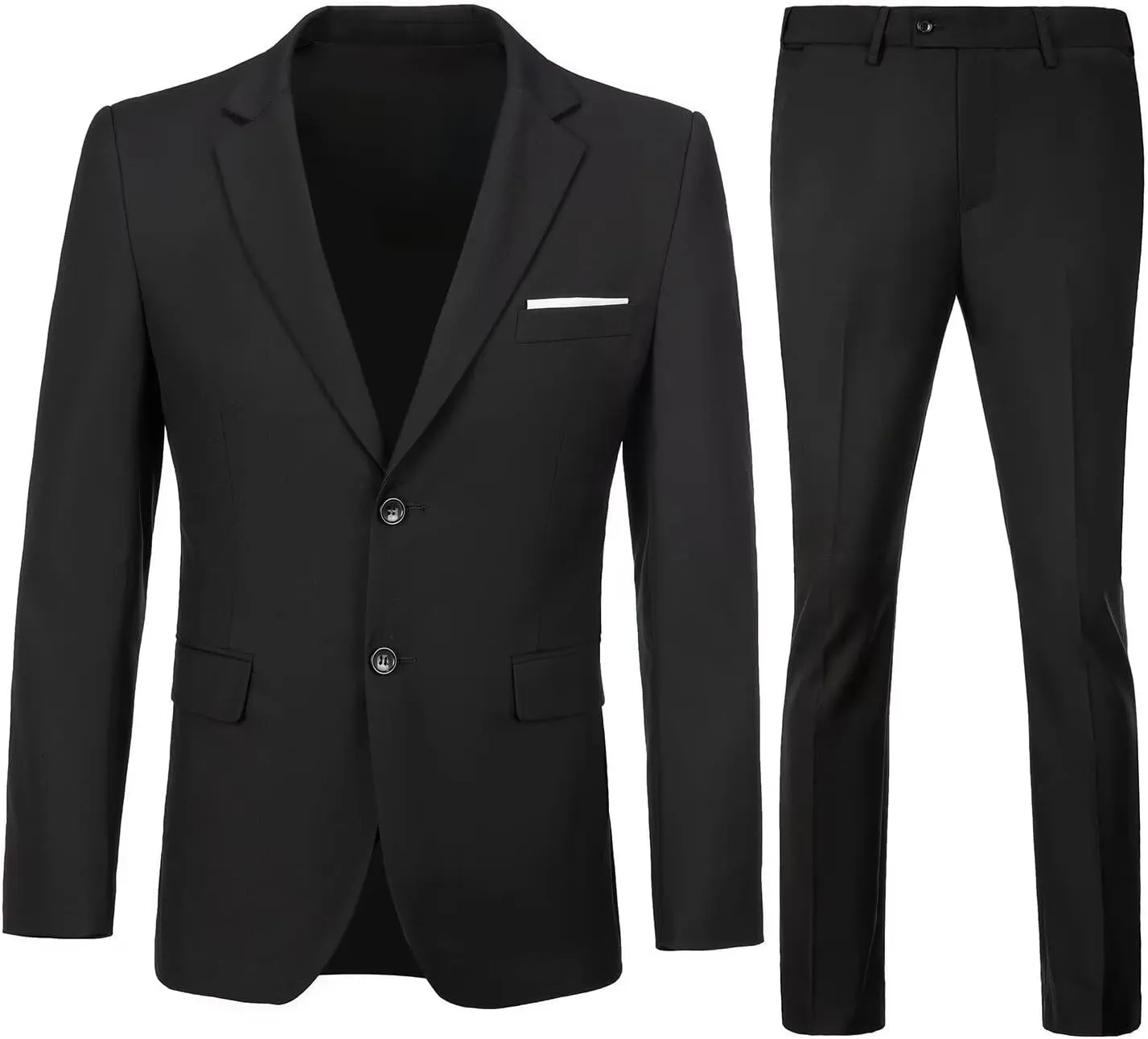 Men's Slim Fit 2 Piece Suit Set,Two Button Blazer Jacket Vest Pants Tuxedo Set for Prom Wedding and Business