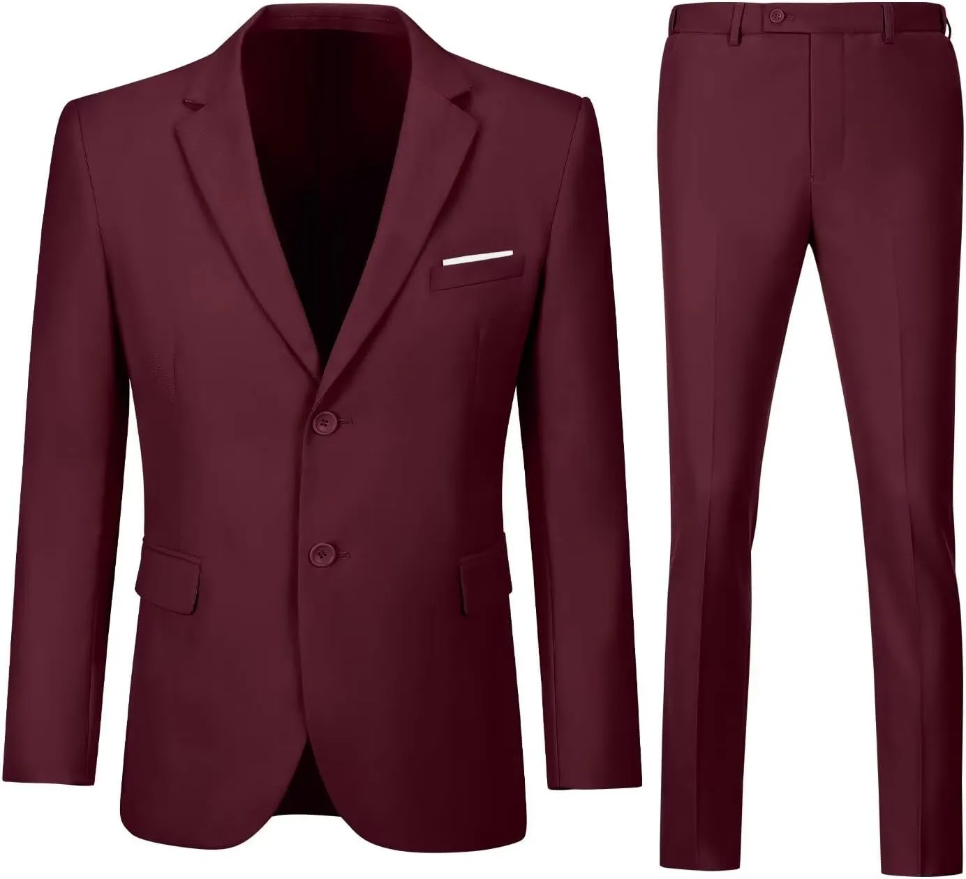 Men's Slim Fit 2 Piece Suit Set,Two Button Blazer Jacket Vest Pants Tuxedo Set for Prom Wedding and Business