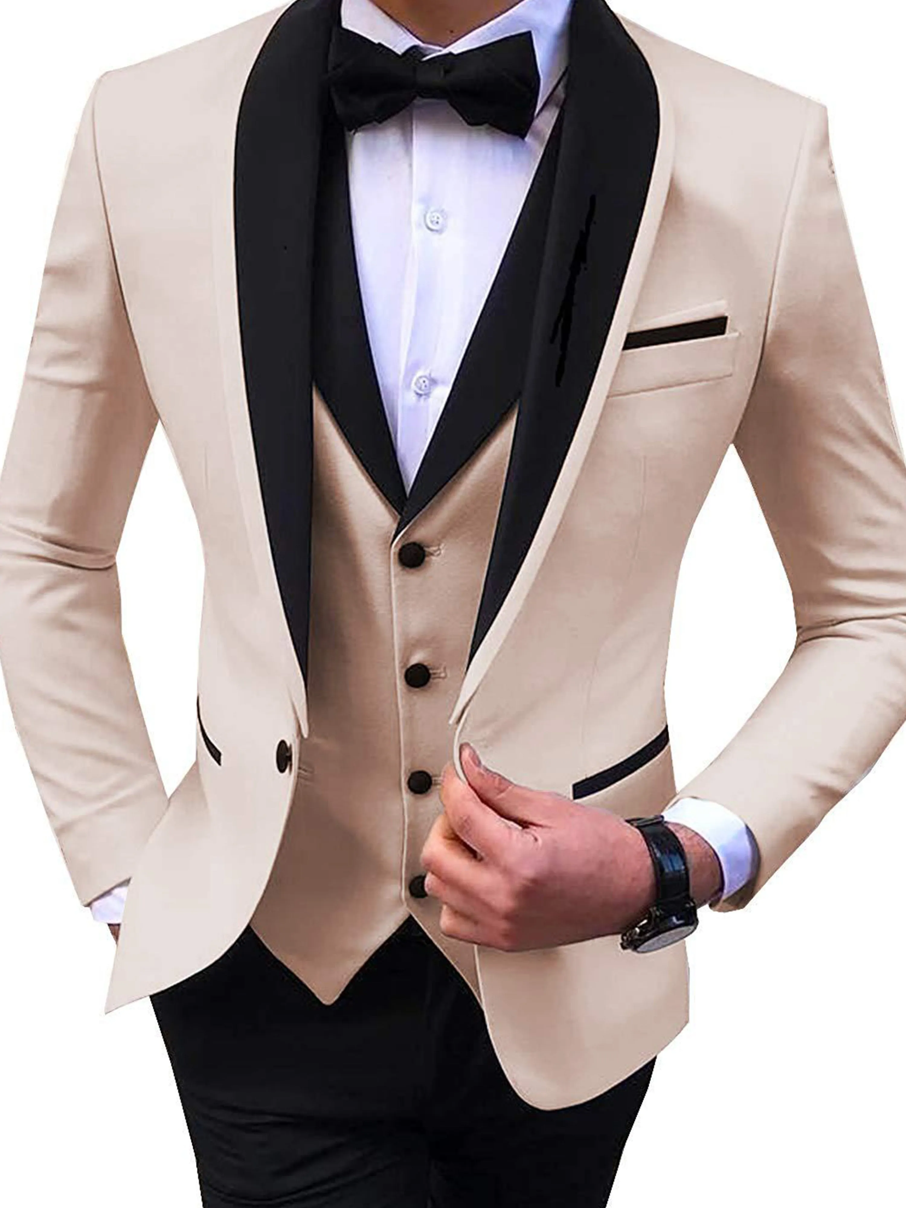 Men's Slim Fit Business Formal 3 Pieces Suits