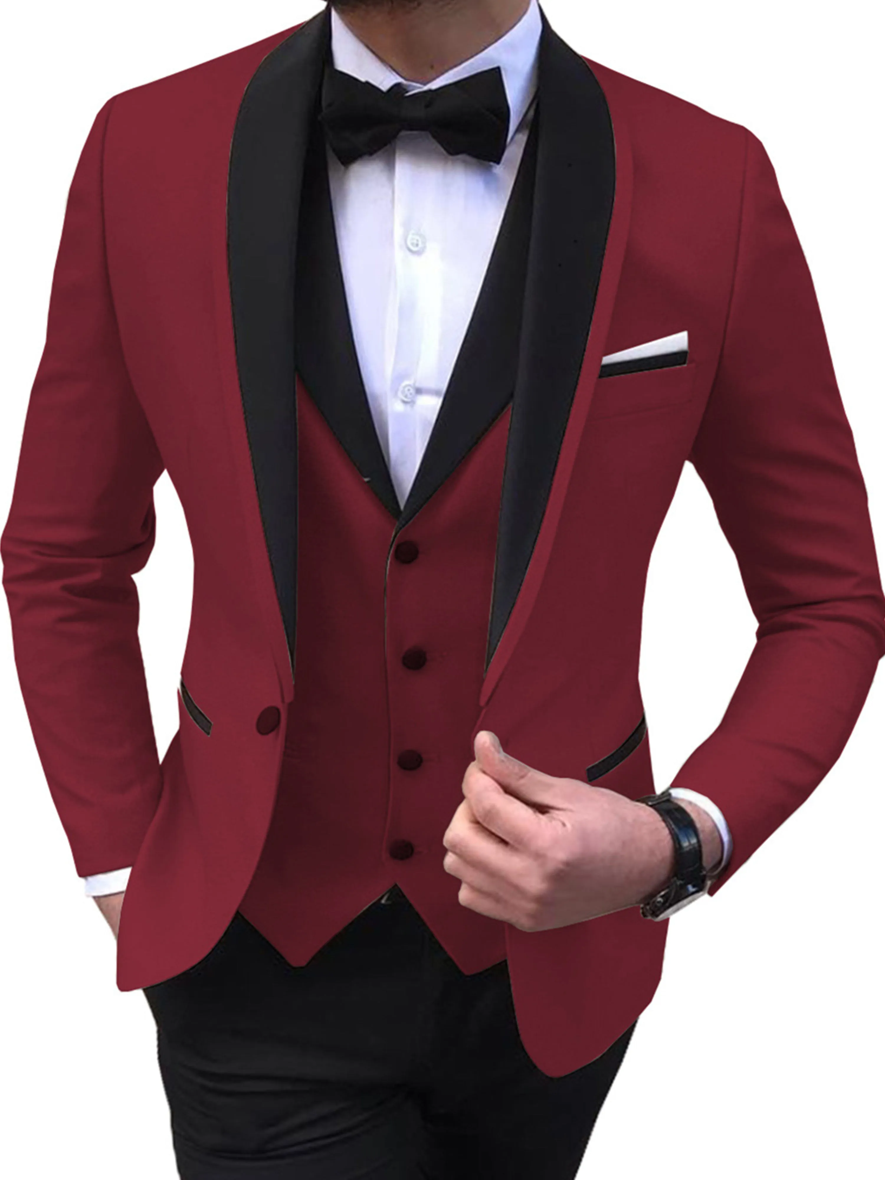 Men's Slim Fit Business Formal 3 Pieces Suits