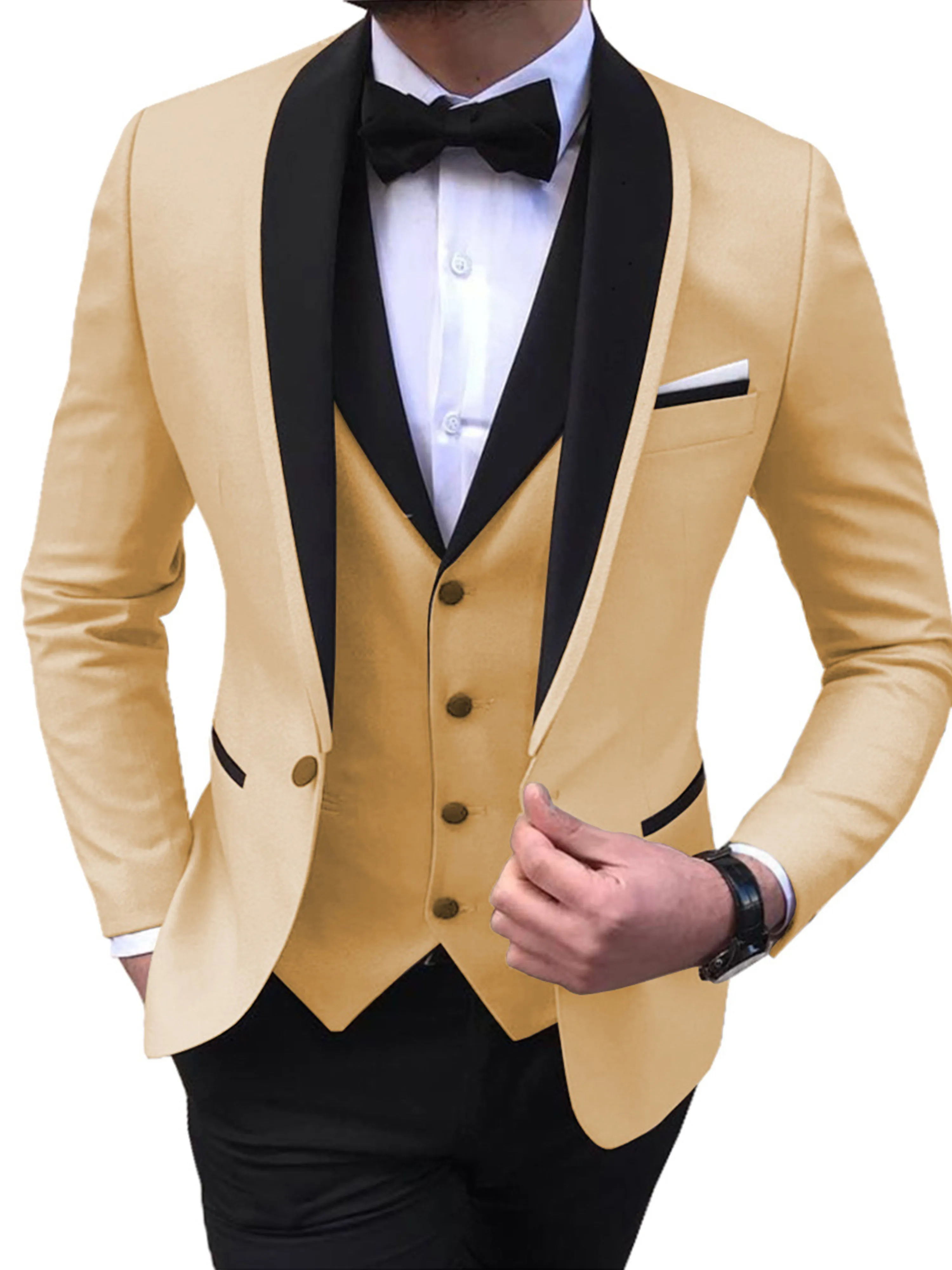 Men's Slim Fit Business Formal 3 Pieces Suits