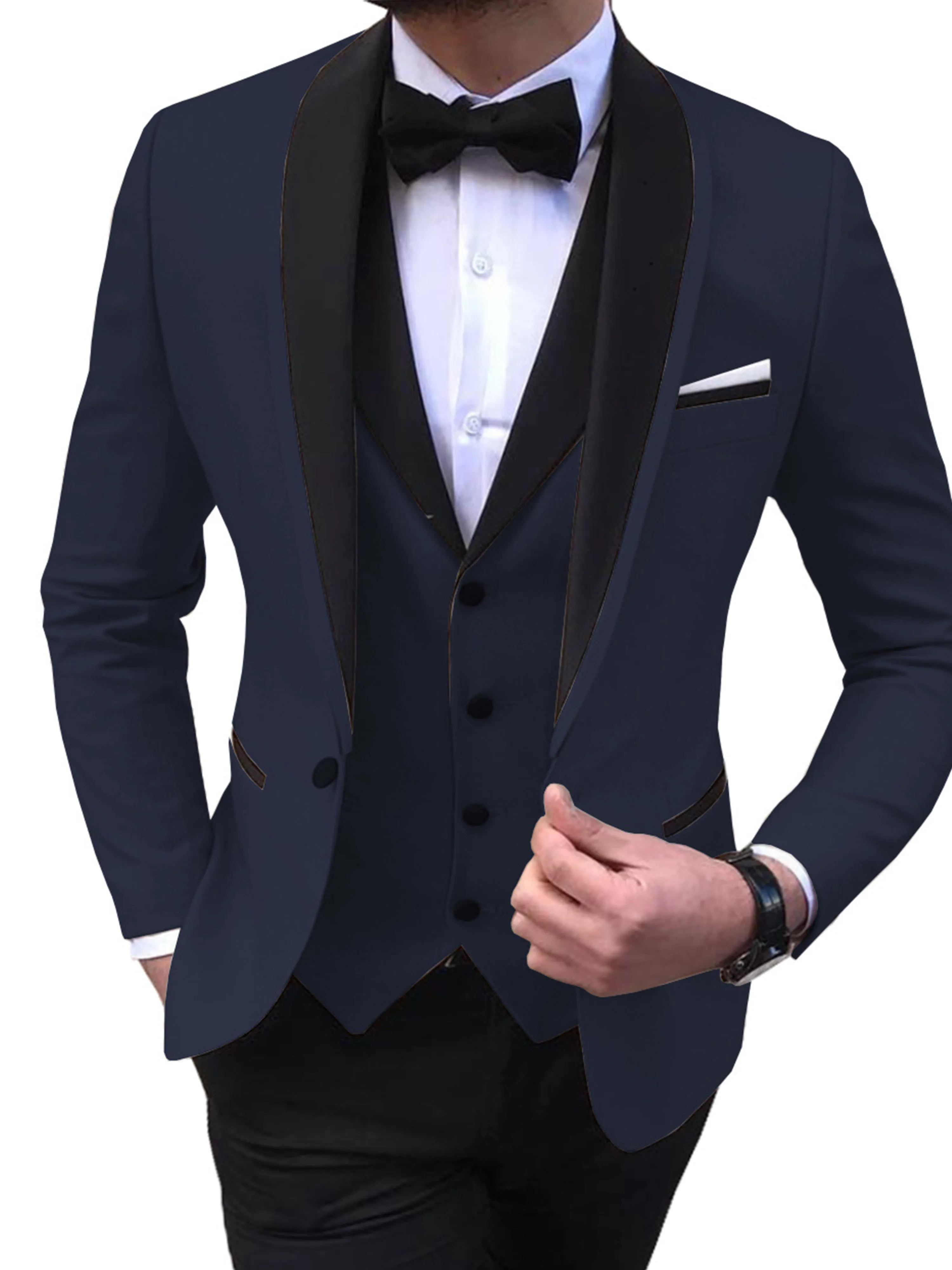 Men's Slim Fit Business Formal 3 Pieces Suits