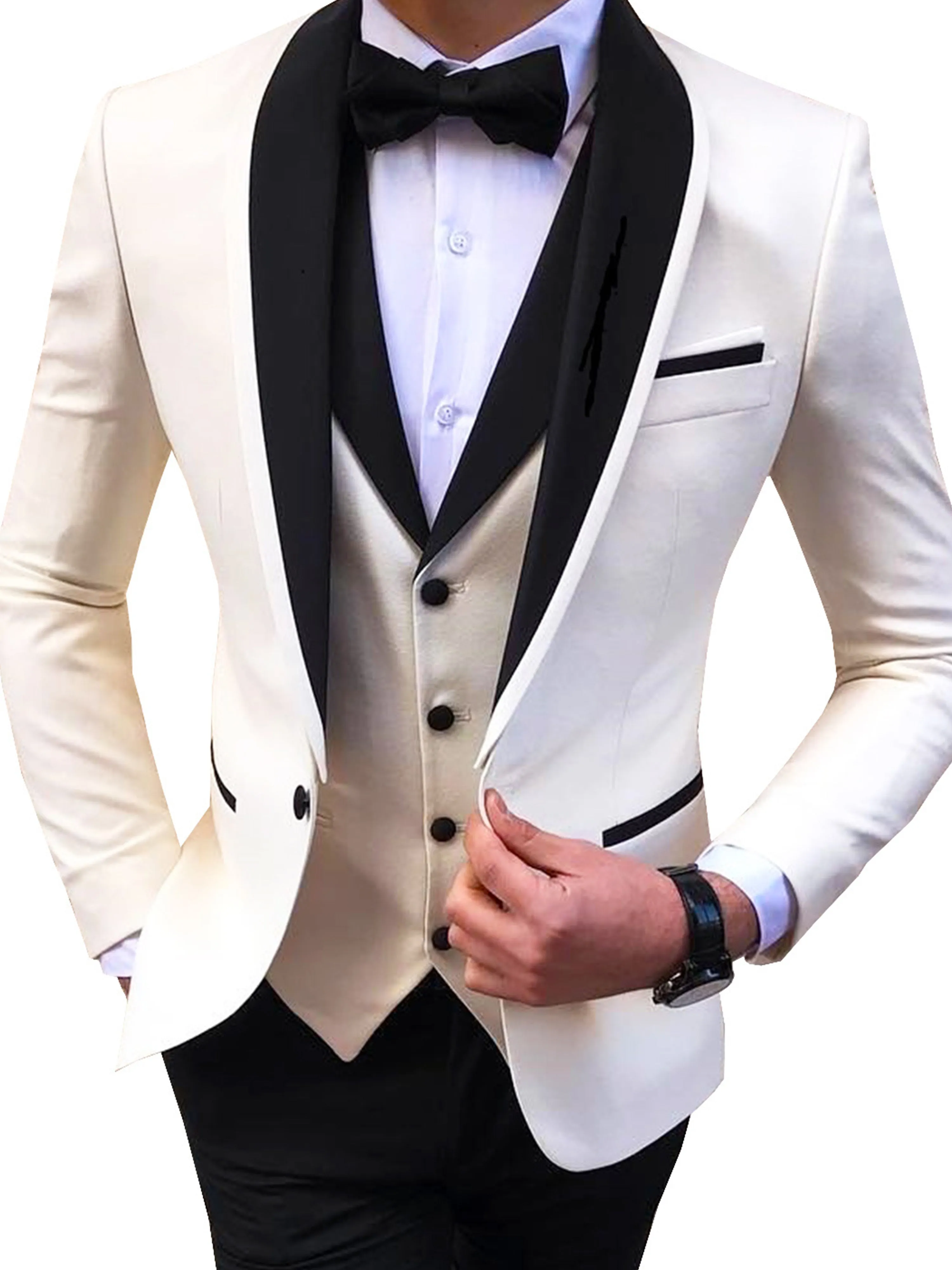 Men's Slim Fit Business Formal 3 Pieces Suits