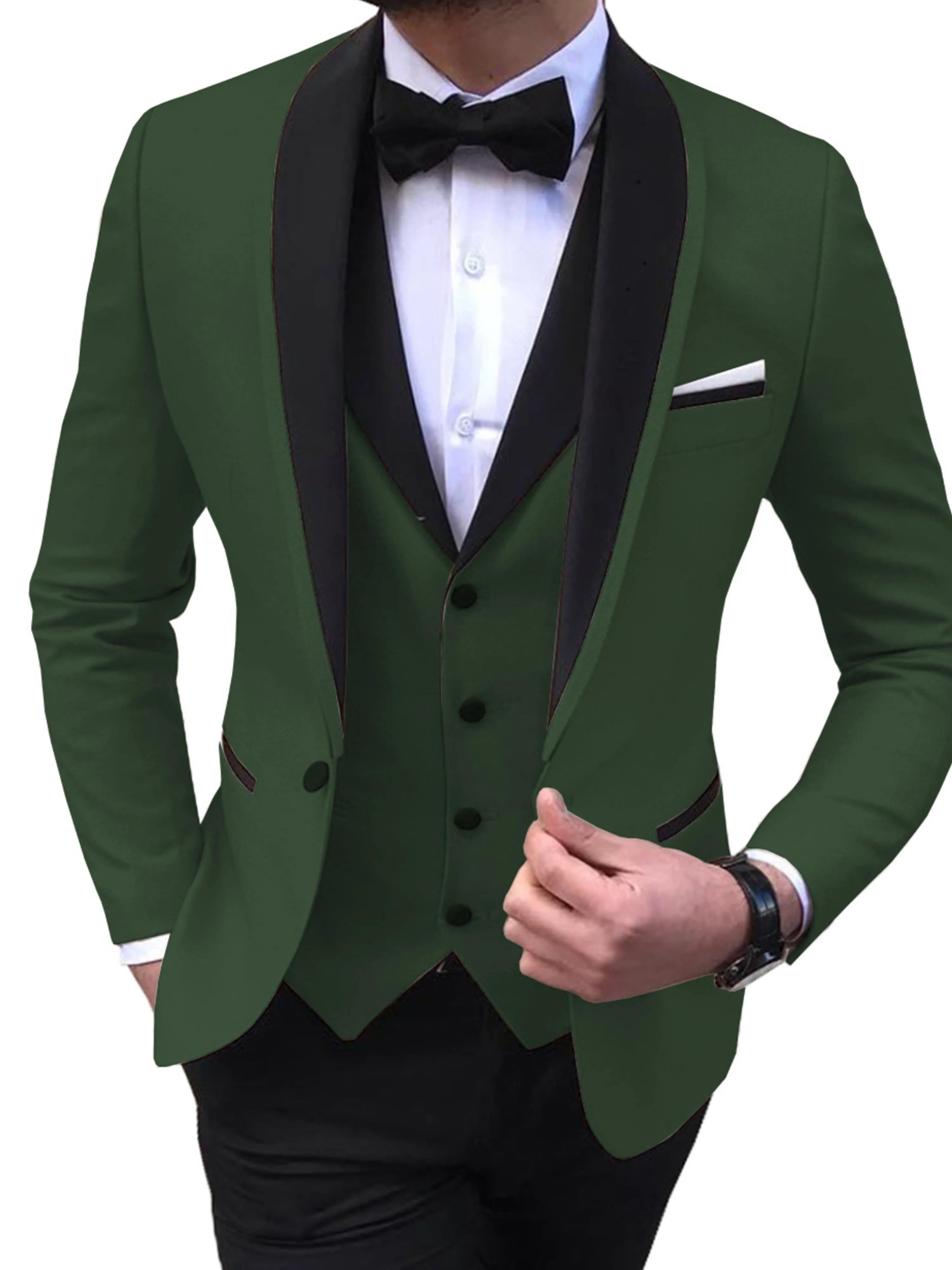 Men's Slim Fit Business Formal 3 Pieces Suits