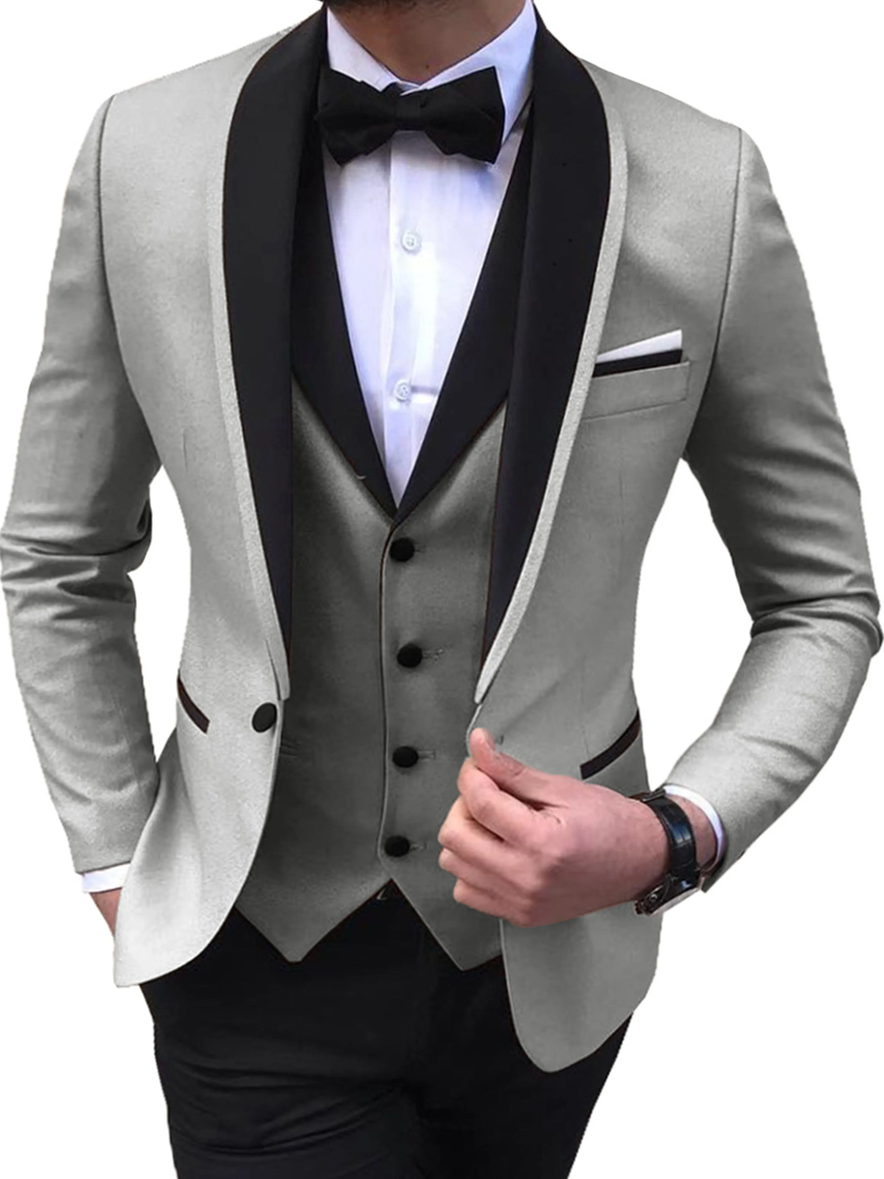 Men's Slim Fit Business Formal 3 Pieces Suits