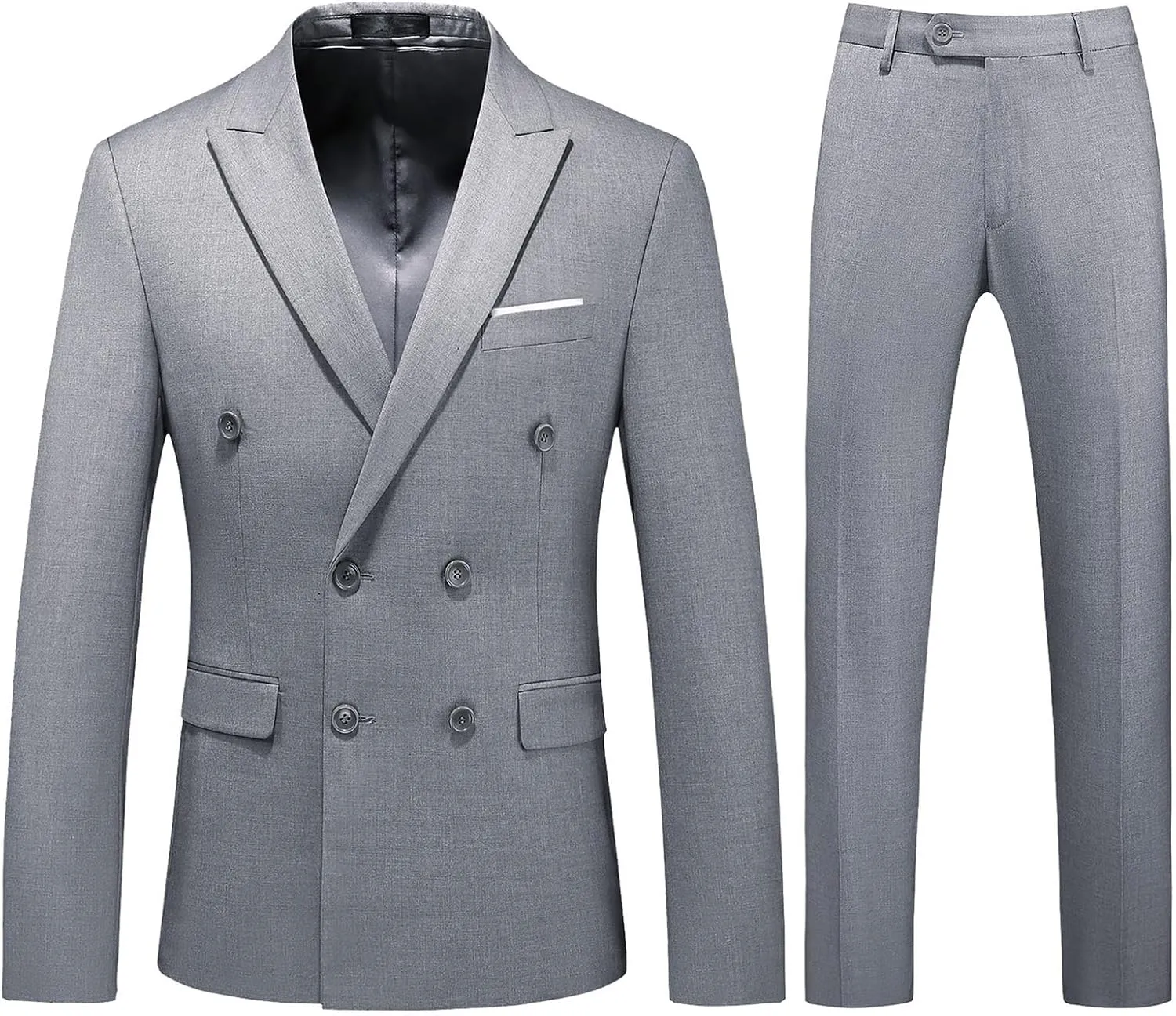Mens Suits Slim Fit 2 Piece Double Breasted Blazer Tuxedo Suit Set for Men Casual Wedding Casual Business