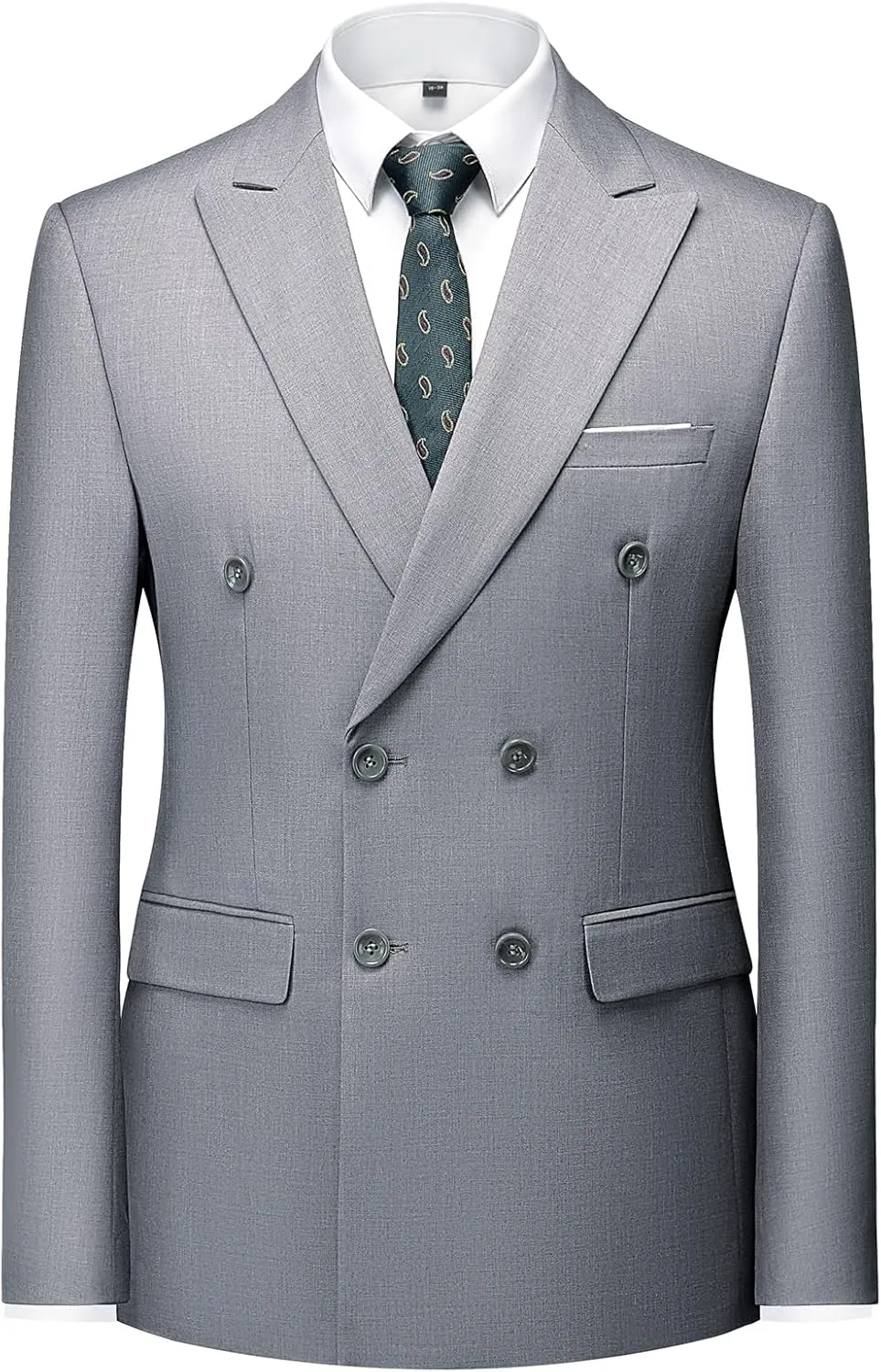 Mens Suits Slim Fit 2 Piece Double Breasted Blazer Tuxedo Suit Set for Men Casual Wedding Casual Business