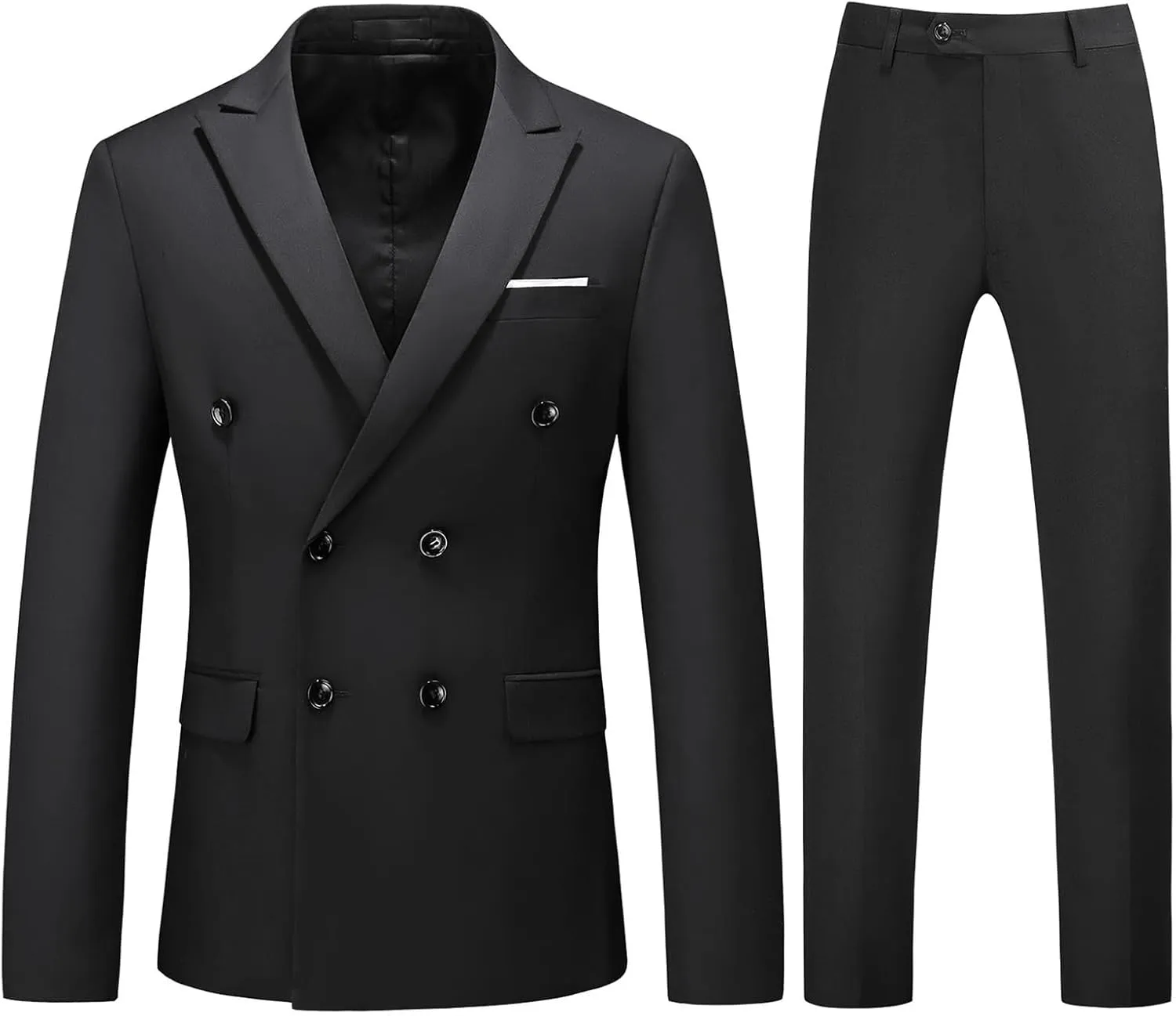 Mens Suits Slim Fit 2 Piece Double Breasted Blazer Tuxedo Suit Set for Men Casual Wedding Casual Business