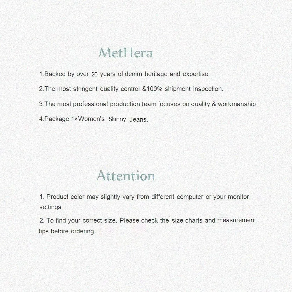 MetHera Women's Le Mel Classic Stretch Skinny Shaping Jeans