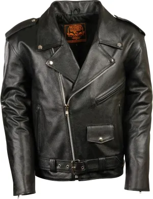 Milwaukee Leather Men's Classic Police Style M/C Jacket - LKM1781 Black (Medium)