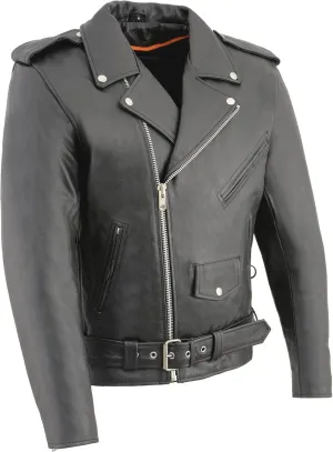 Milwaukee Leather Mens Leather Side Lace SH1011 Classic Police Style Motorcycle Jacket
