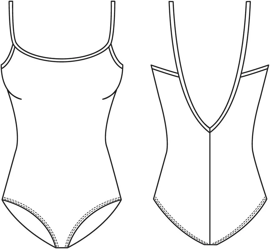 Mirella Women's Classic Scoop Front V-Back Camisole Dance Leotard