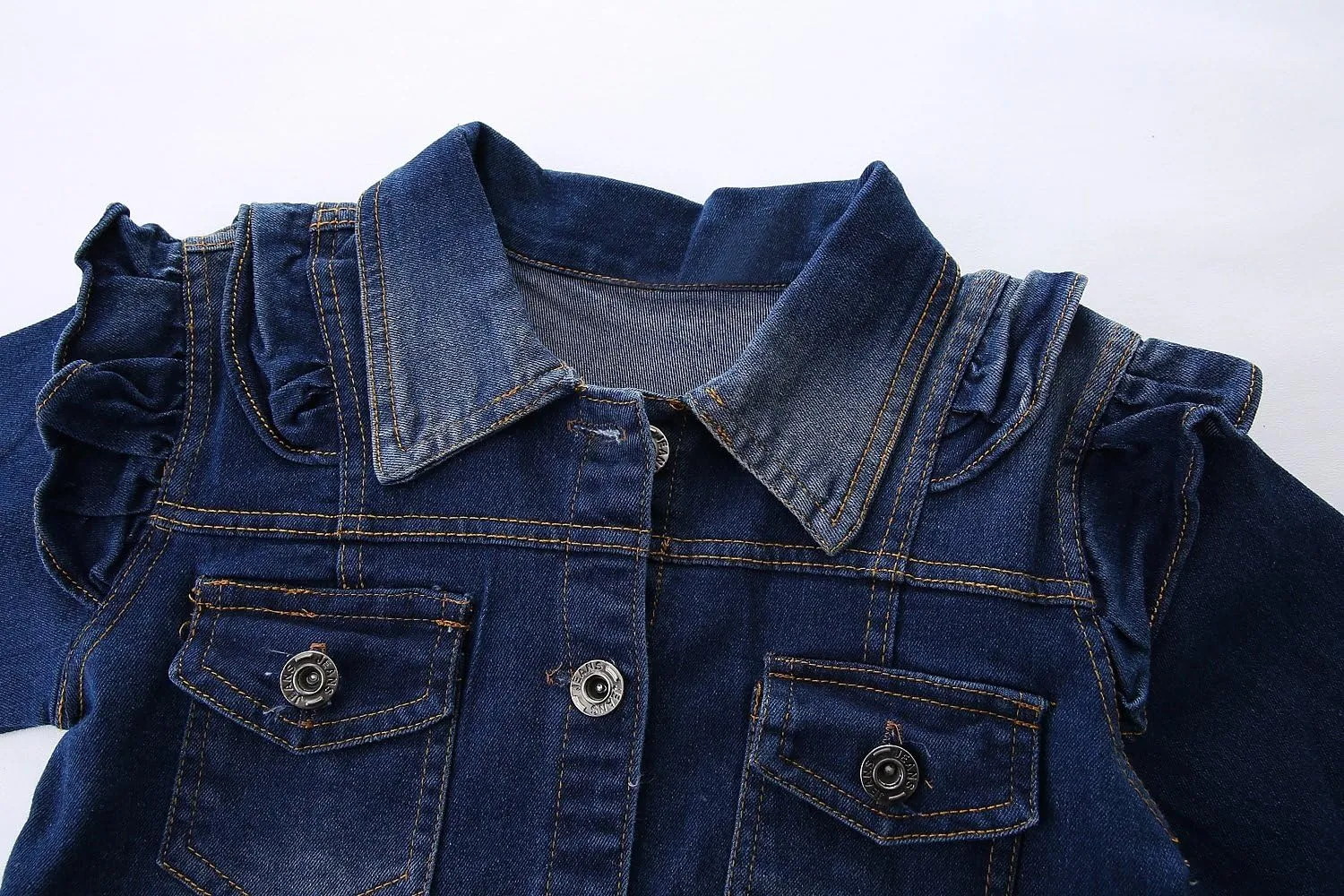 Mud Kingdom Toddler Little Girls Denim Jacket with Tulle Turn-down Collar Fashion Spring Autumn