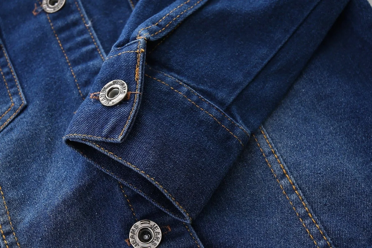 Mud Kingdom Toddler Little Girls Denim Jacket with Tulle Turn-down Collar Fashion Spring Autumn