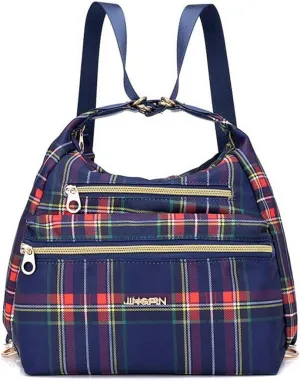 Multi-Pocket Crossbody Bag for Women Convertible Nylon Shoulder Bag Travel Backpack Purse