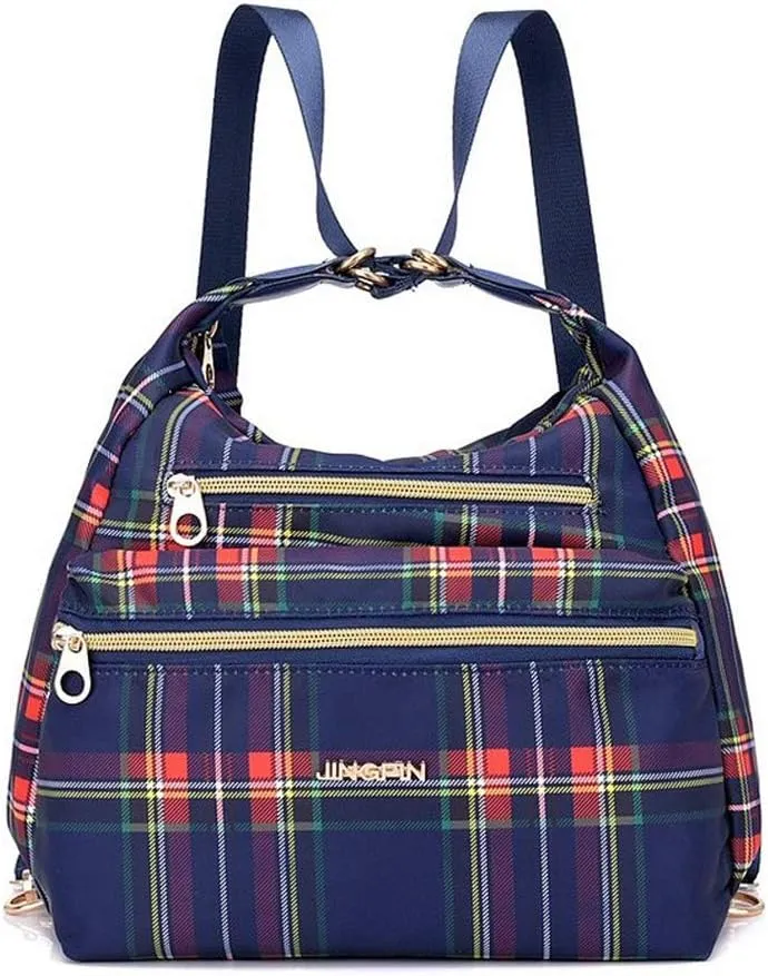 Multi-Pocket Crossbody Bag for Women Convertible Nylon Shoulder Bag Travel Backpack Purse