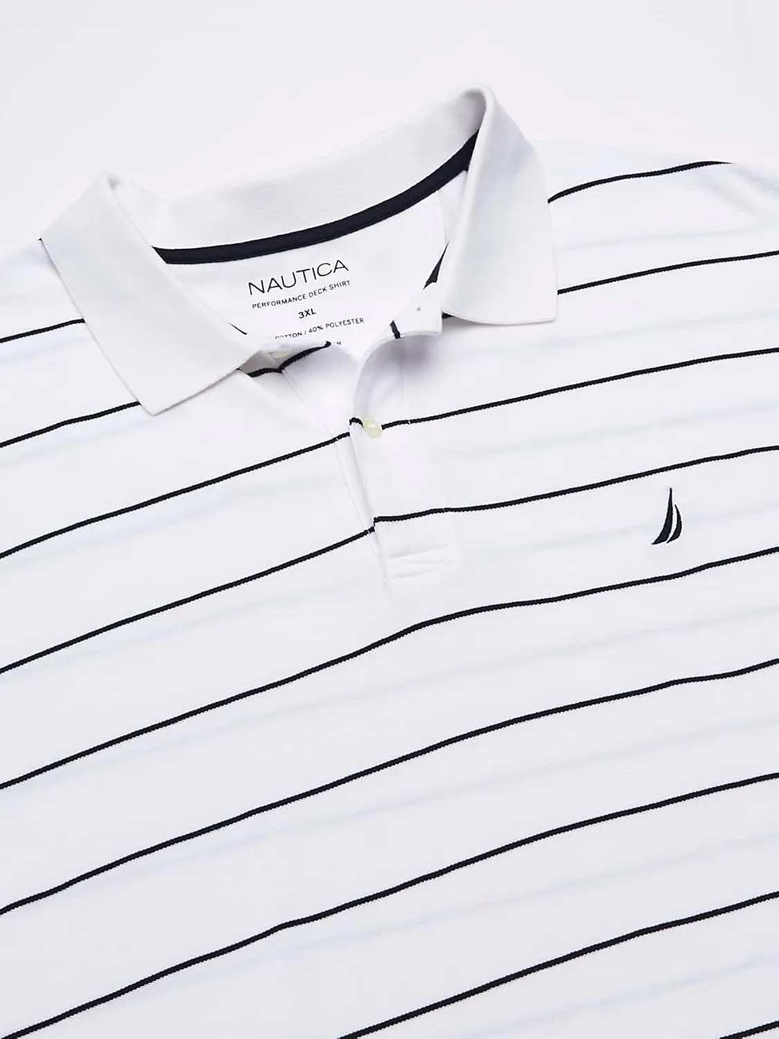 Nautica Men's Big and Tall Classic Short Sleeve Striped Polo Shirt