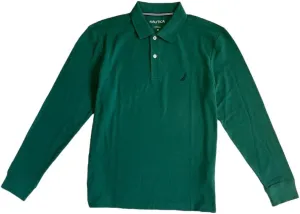 Nautica Mens Classic Fit Long Sleeve Polo Shirt (M, Tidal Green)