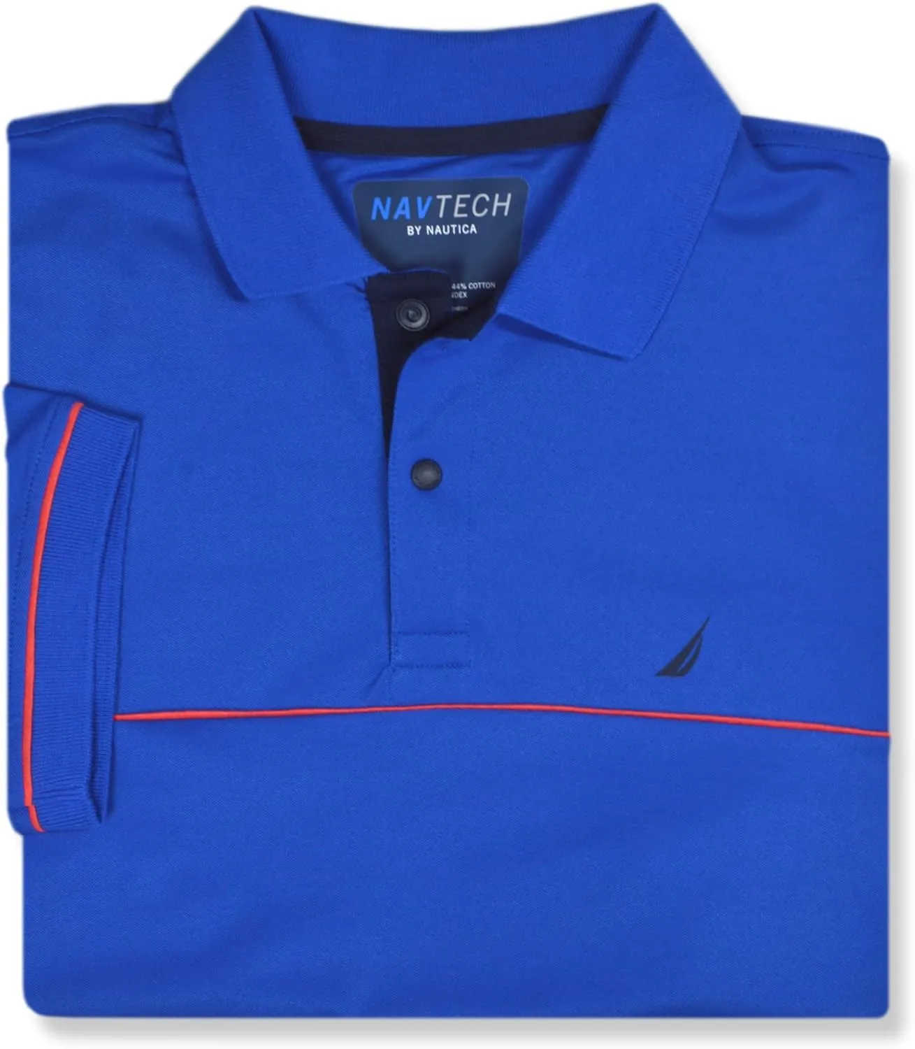 Nautica Mens Classic Fit Navtech Colorblock Piping Polo Shirt,