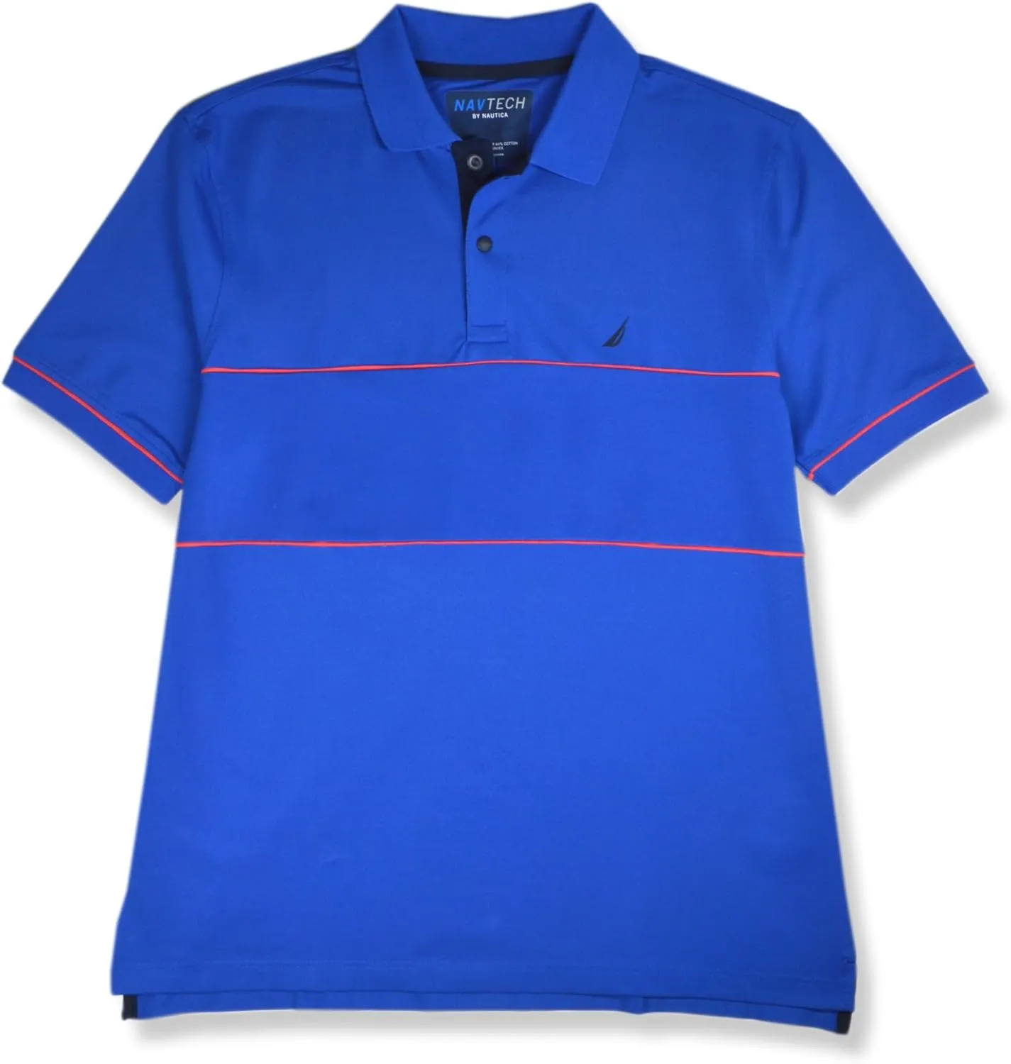 Nautica Mens Classic Fit Navtech Colorblock Piping Polo Shirt,