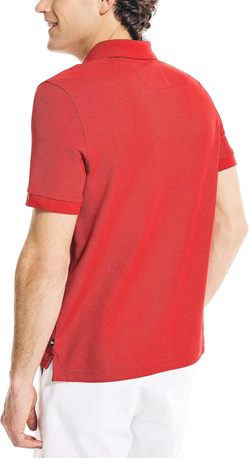 Nautica Men's Classic Short Sleeve Solid Performance Deck Polo Shirt